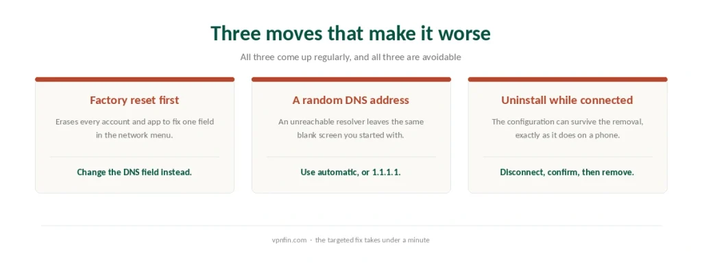 Three common mistakes when removing a VPN from a smart TV and what to do instead