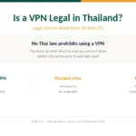 Is a VPN legal in Thailand: legal, but no shield from Section 112