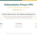 Cover for the Malwarebytes Privacy VPN review, with its first audit and two critical findings