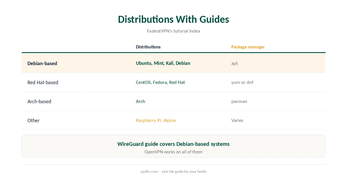 FastestVPN Linux: distributions with guides