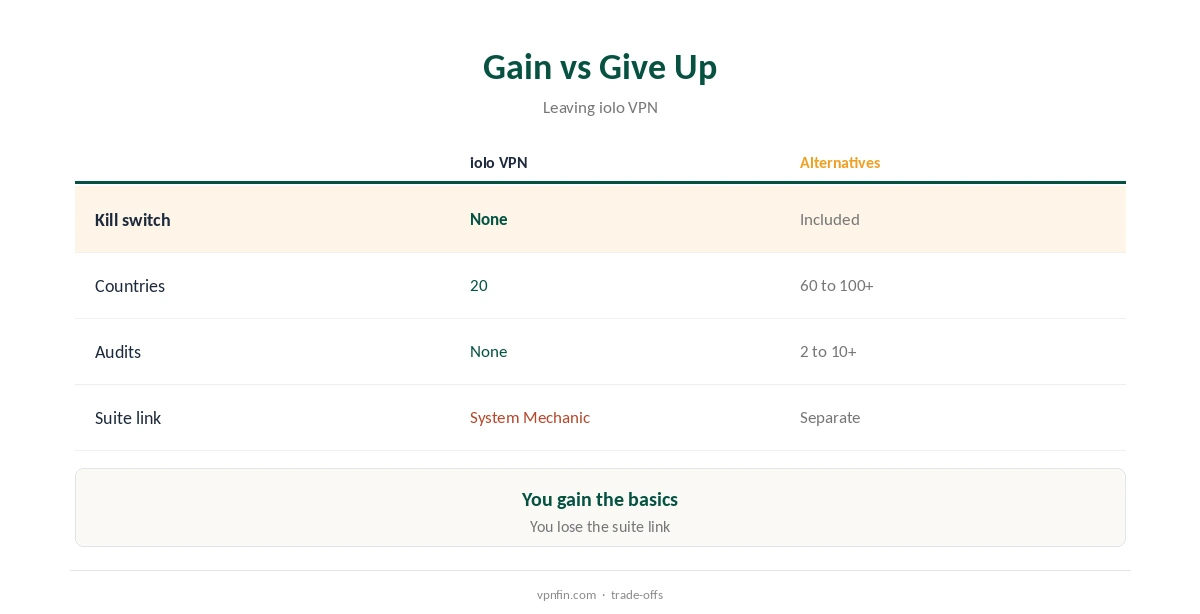 iolo VPN alternatives: what you gain and what you give up