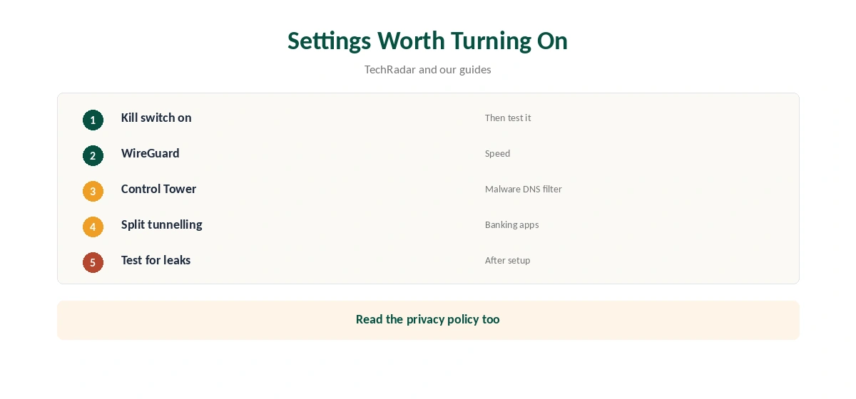 Is PrivadoVPN safe: settings worth turning on