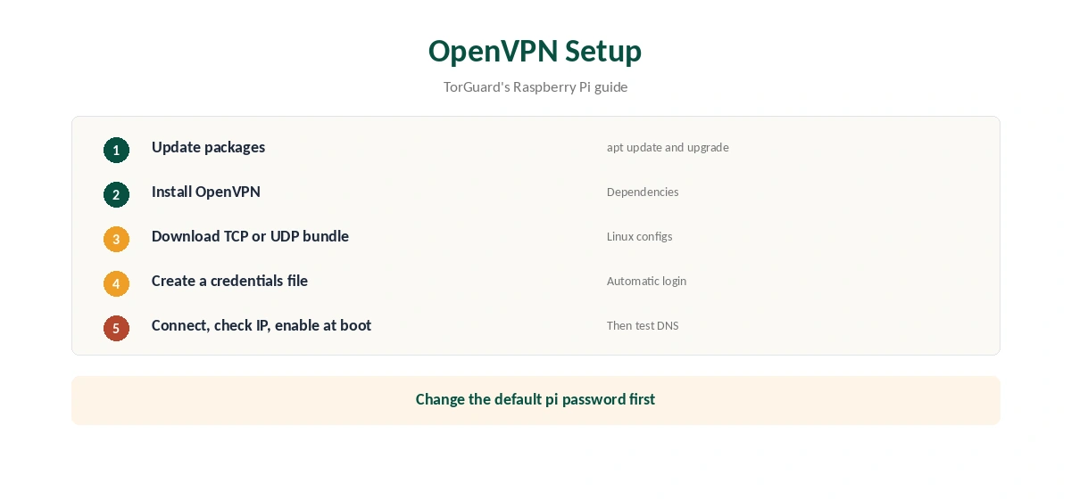 TorGuard Raspberry Pi OpenVPN setup in six steps
