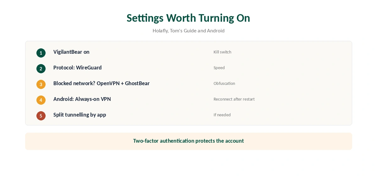 TunnelBear Android: settings worth turning on