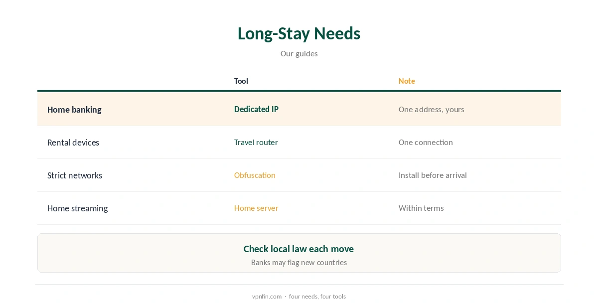 VPN for digital nomads: long-stay needs matched to features